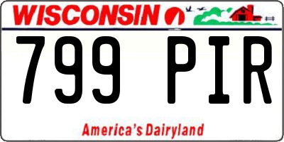 WI license plate 799PIR