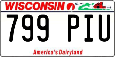 WI license plate 799PIU
