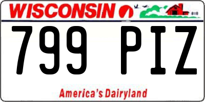 WI license plate 799PIZ