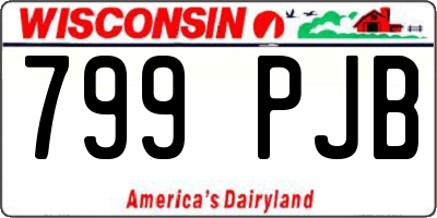 WI license plate 799PJB