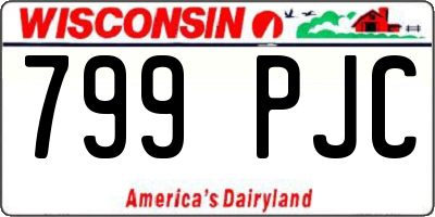 WI license plate 799PJC