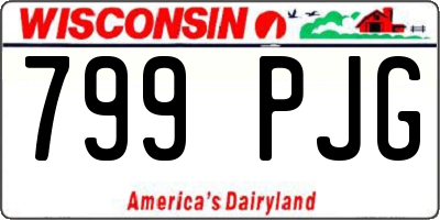 WI license plate 799PJG