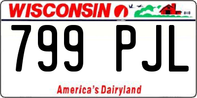 WI license plate 799PJL