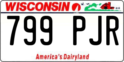 WI license plate 799PJR