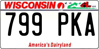 WI license plate 799PKA