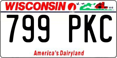 WI license plate 799PKC
