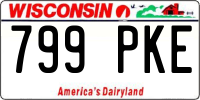 WI license plate 799PKE