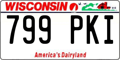 WI license plate 799PKI
