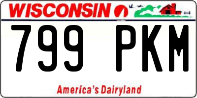 WI license plate 799PKM