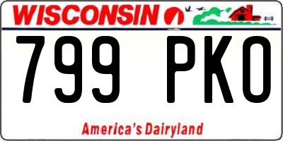 WI license plate 799PKO