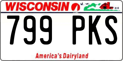 WI license plate 799PKS