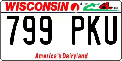 WI license plate 799PKU
