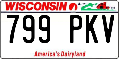 WI license plate 799PKV