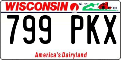WI license plate 799PKX