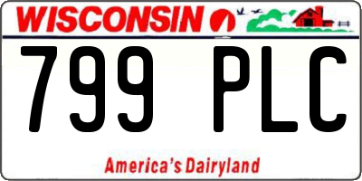 WI license plate 799PLC