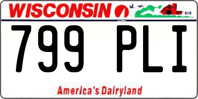 WI license plate 799PLI