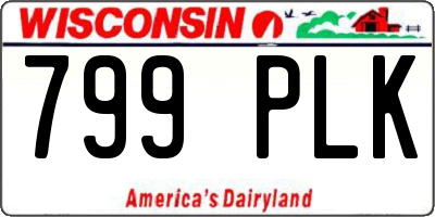 WI license plate 799PLK