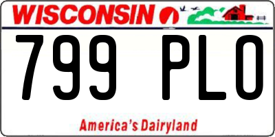 WI license plate 799PLO