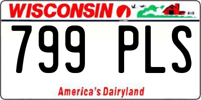 WI license plate 799PLS