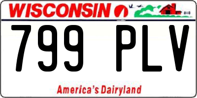 WI license plate 799PLV
