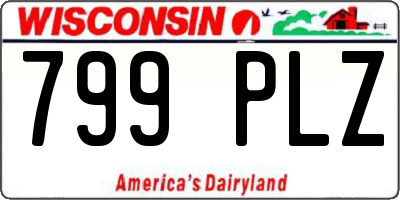 WI license plate 799PLZ