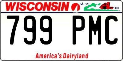 WI license plate 799PMC