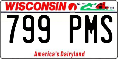 WI license plate 799PMS