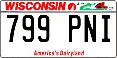 WI license plate 799PNI