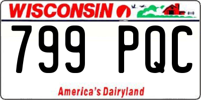 WI license plate 799PQC