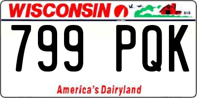 WI license plate 799PQK