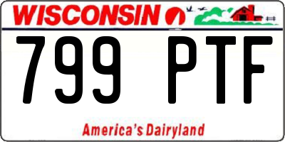 WI license plate 799PTF