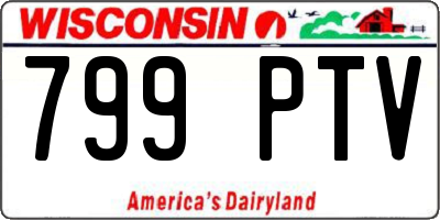 WI license plate 799PTV