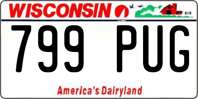 WI license plate 799PUG
