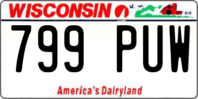 WI license plate 799PUW