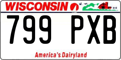 WI license plate 799PXB