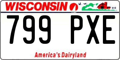 WI license plate 799PXE