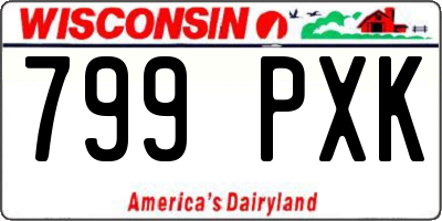 WI license plate 799PXK