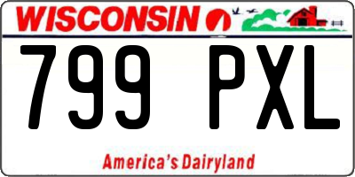 WI license plate 799PXL