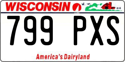 WI license plate 799PXS