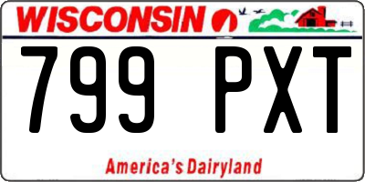 WI license plate 799PXT