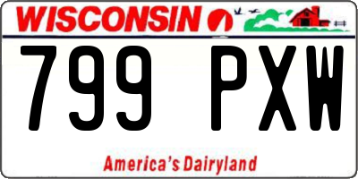 WI license plate 799PXW