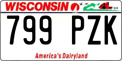 WI license plate 799PZK
