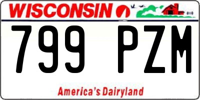 WI license plate 799PZM