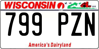WI license plate 799PZN