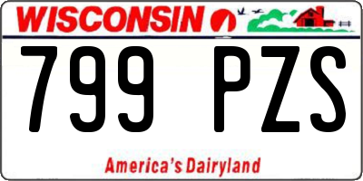 WI license plate 799PZS