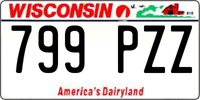 WI license plate 799PZZ