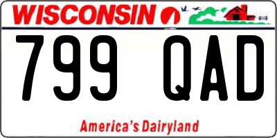 WI license plate 799QAD