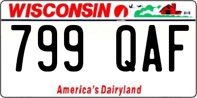 WI license plate 799QAF