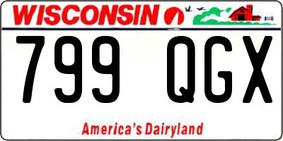 WI license plate 799QGX