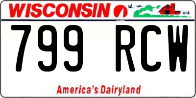 WI license plate 799RCW